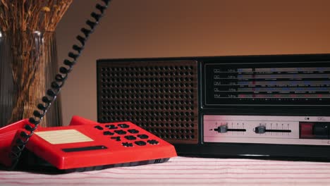 vintage radio and phone set