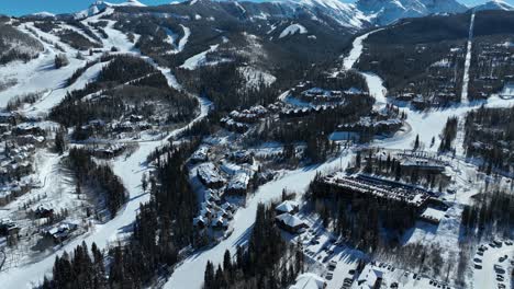 Aerial-view-of-a-popular-ski-town-in-backcountry-Colorado-during-the-winter