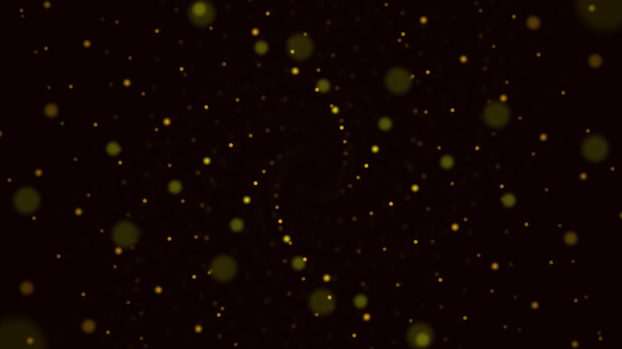 Golden Bokeh Particles on Black Background | Premium Stock Video Footage
