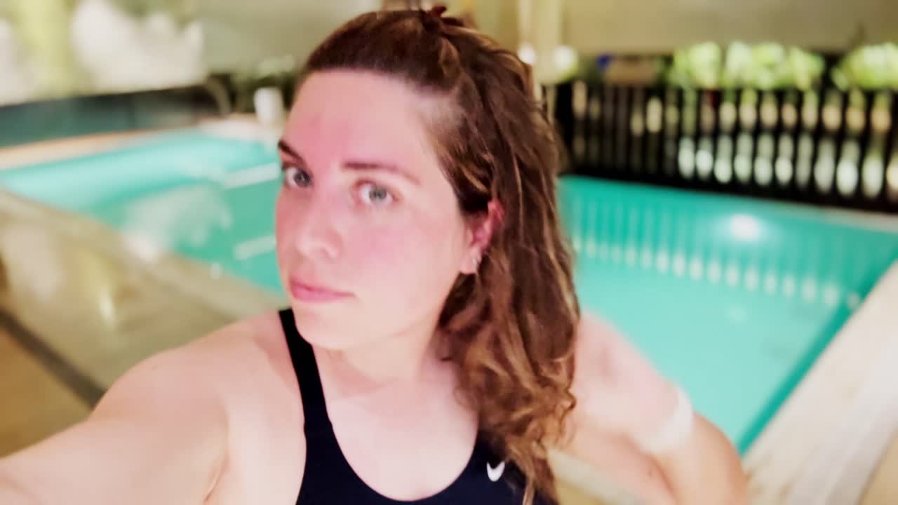 Woman's Fresh Face After Spa Pool Session