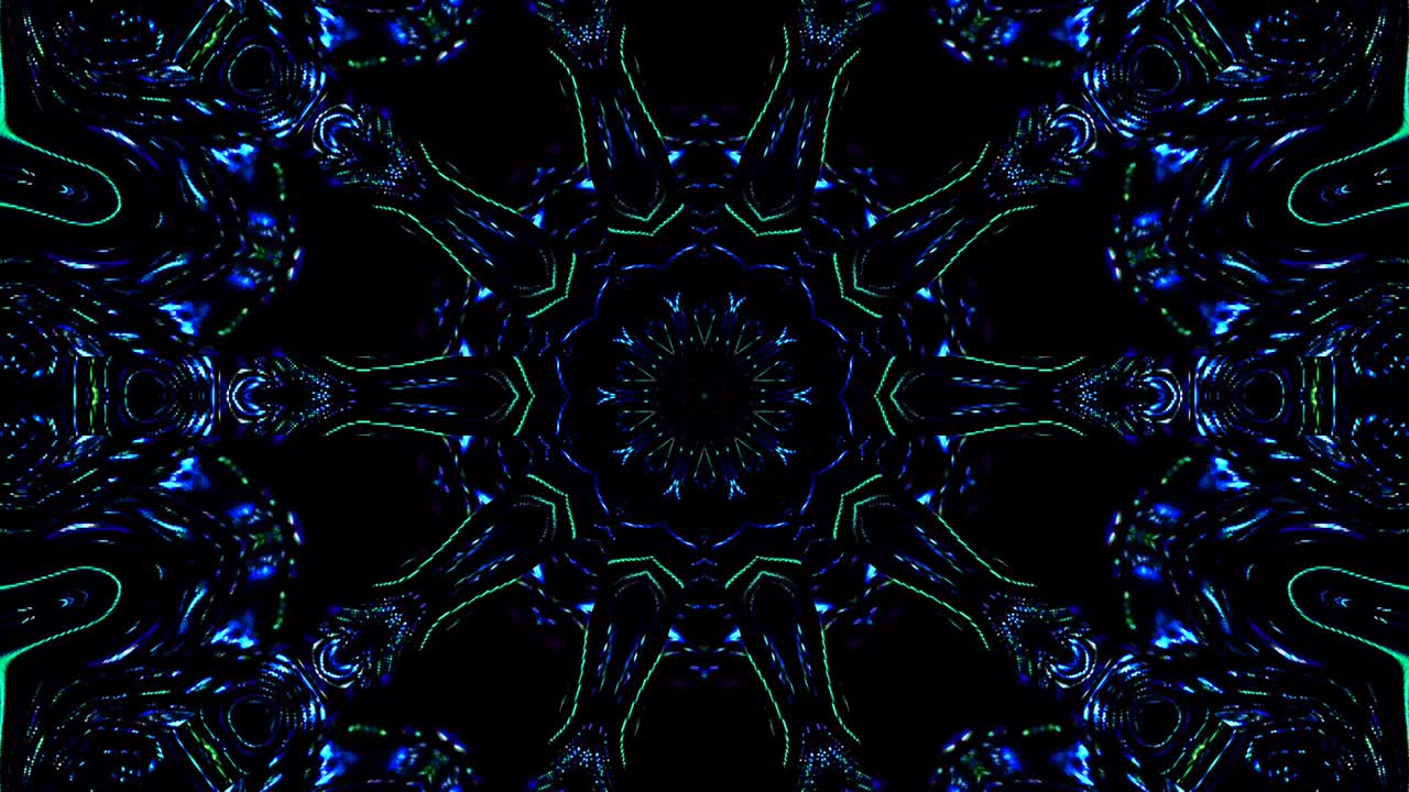 hermoso caleidoscopio abstracto que brilla, una luz radiante que regula los movimientos sutiles