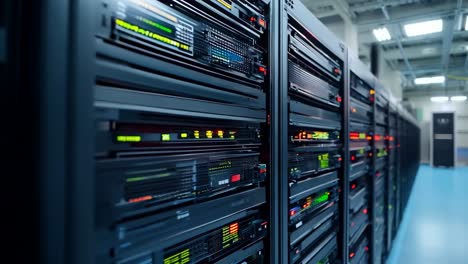 a row of servers in a server room