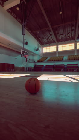 basketball on an empty court