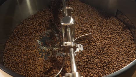 roasted beans is cooling down in the roasting machine