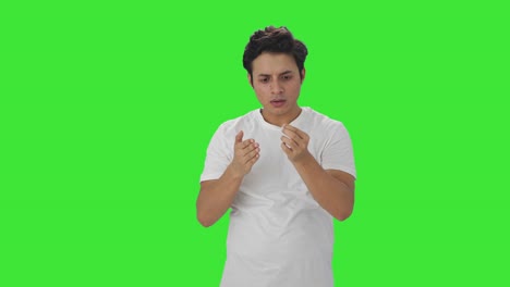 Sick-Indian-man-having-hair-fall-Green-screen