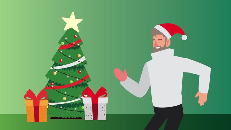 Happy Man Celebrating Christmas