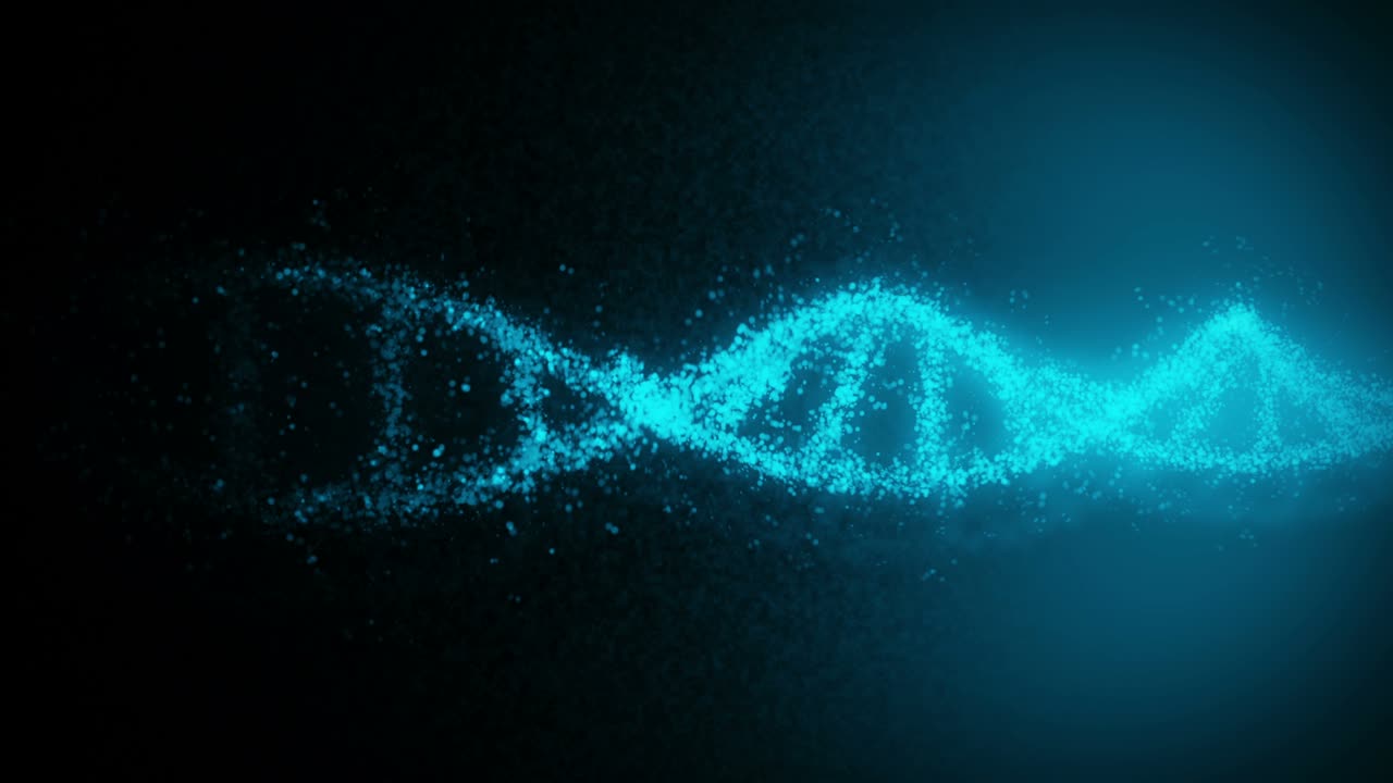 la hélice de la molécula de adn como símbolo para el código genético. concepto de medicina y tecnología. ciencia biotecnología. animación de bucle.