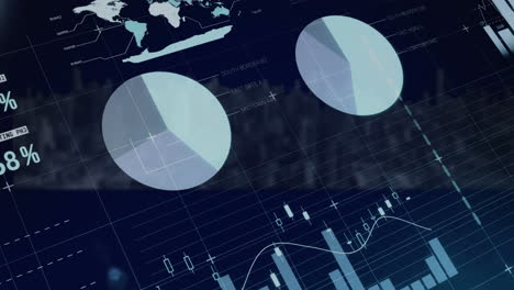 animation of financial data processing over landscape