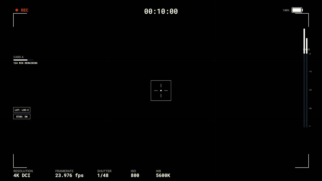 Digital Camera Recording Interface Overlay on Black Background