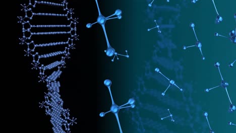 Moviendo-La-Cadena-De-Adn-3d-Y-Las-Moléculas