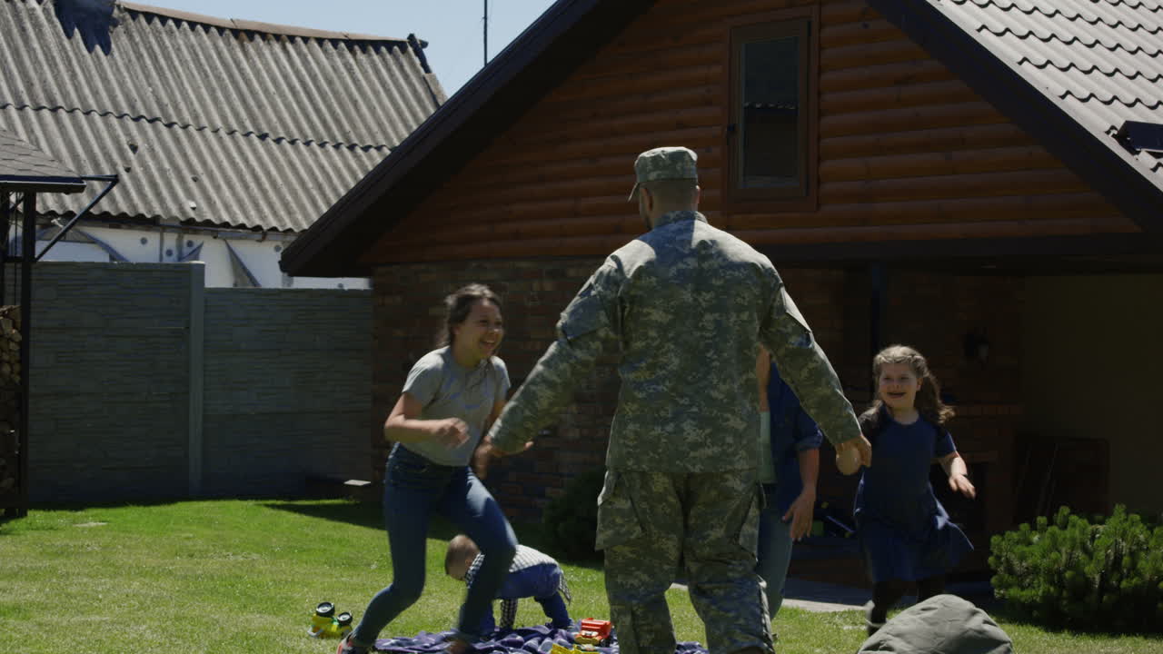 Soldier Welcomed Home by Family