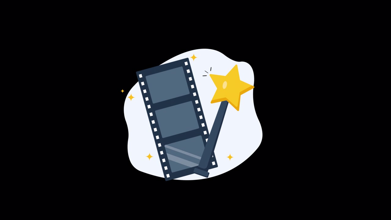 Animated Film Strip Icon with Magic Wand