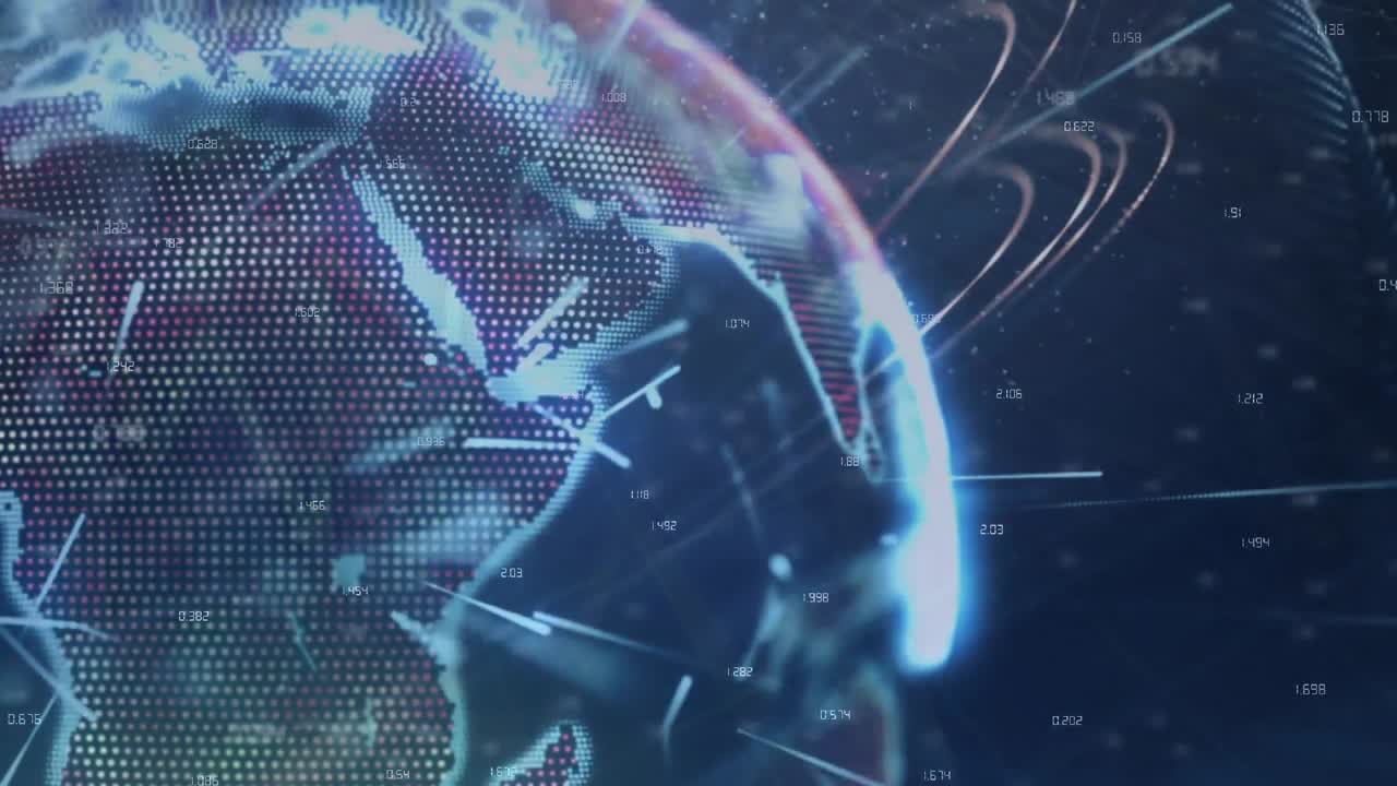 animación de la red de conexiones en todo el mundo sobre un fondo negro