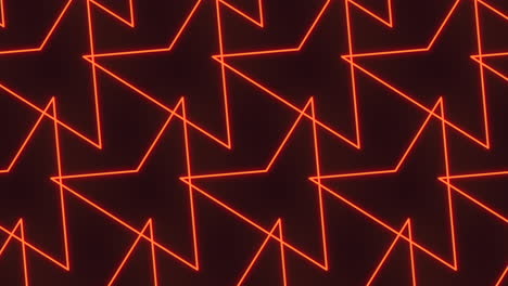 las estrellas de neón rojas vibrantes iluminan el patrón geométrico