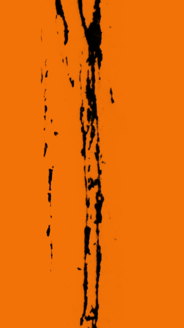 Abstrakt Sort Malerplask på Levende Orange
