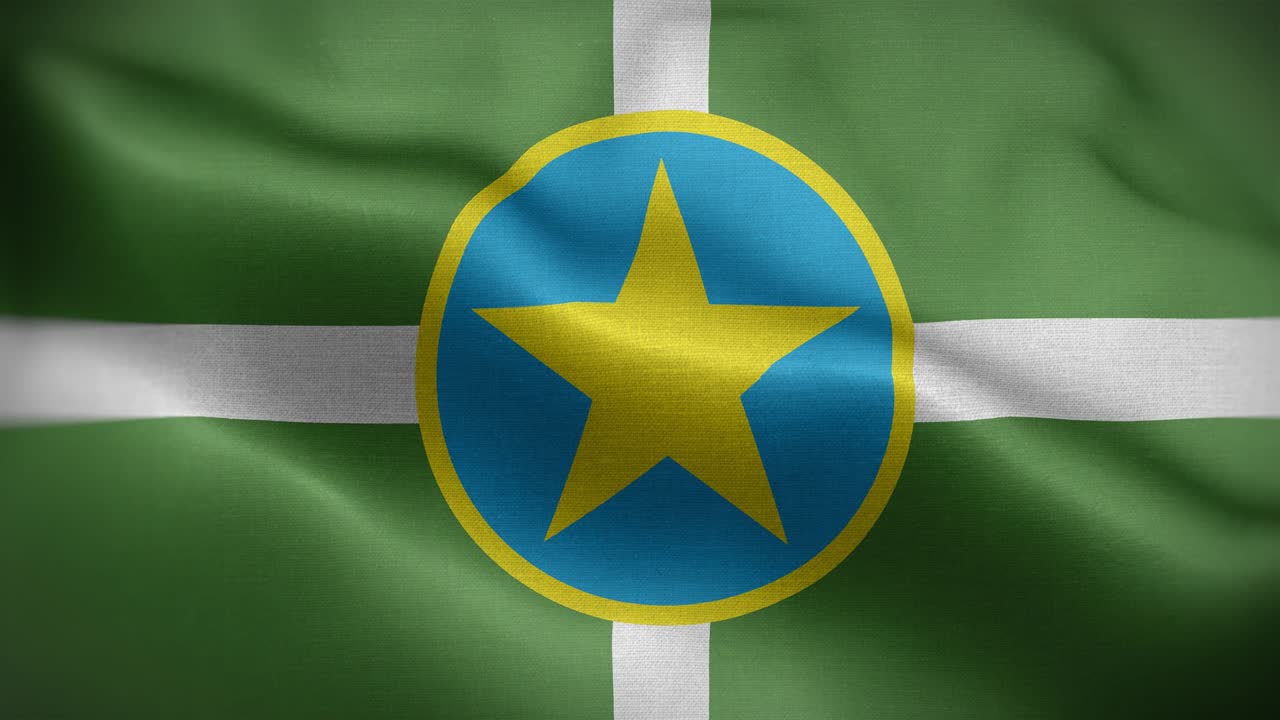 jackson, mississippi, estados unidos, bandera de los estados unidos, fondo de bucle 4k