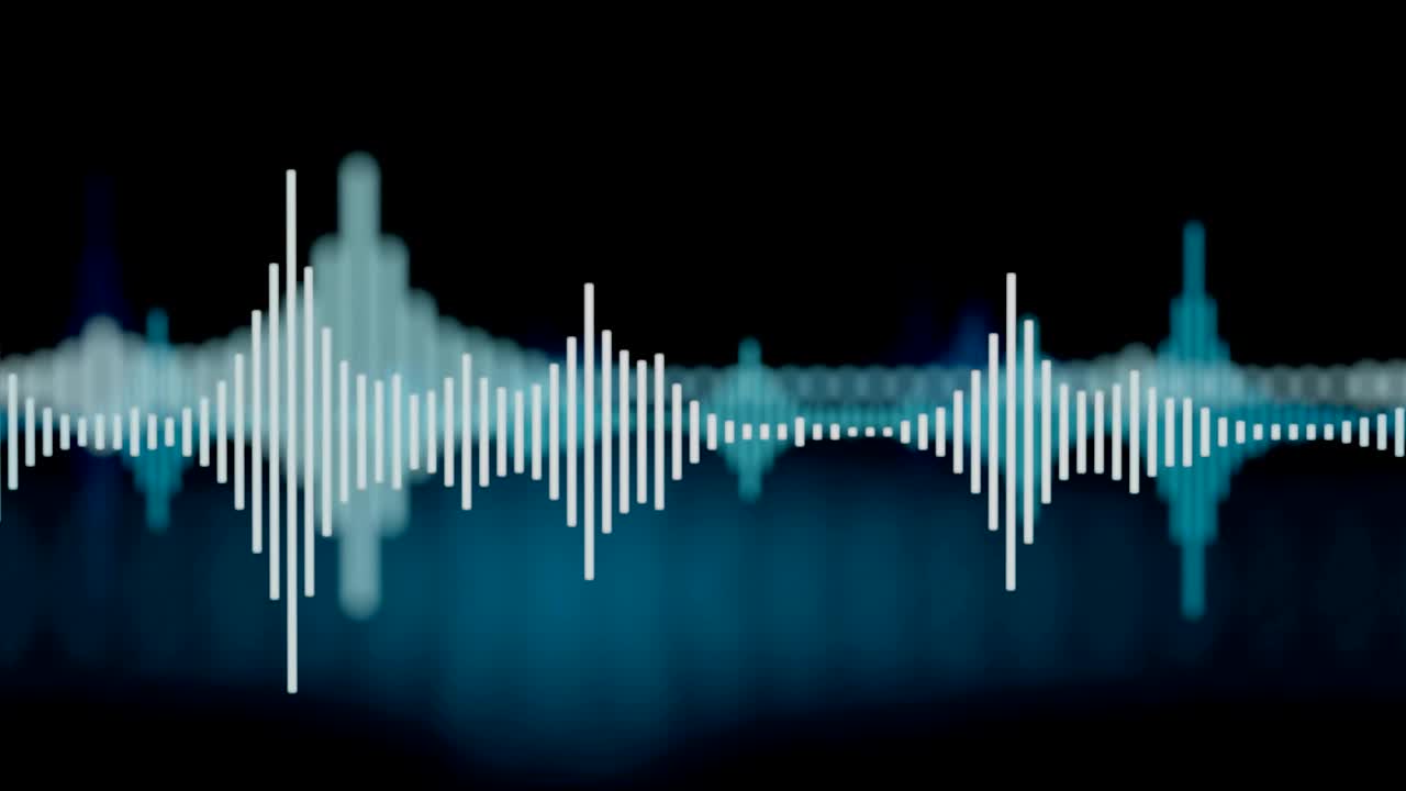 추상적인 파란색 음파: 3d 렌더링 루핑 애니메이션