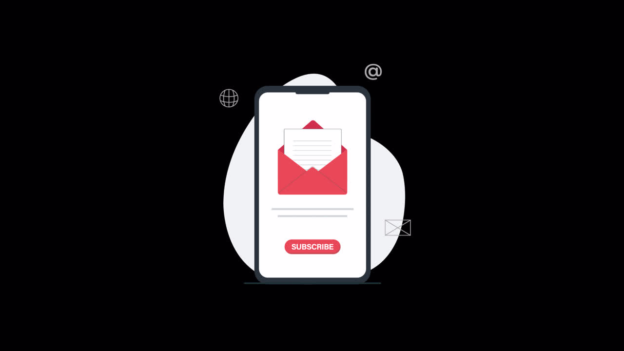 Animated Smartphone with Email and Subscribe Button