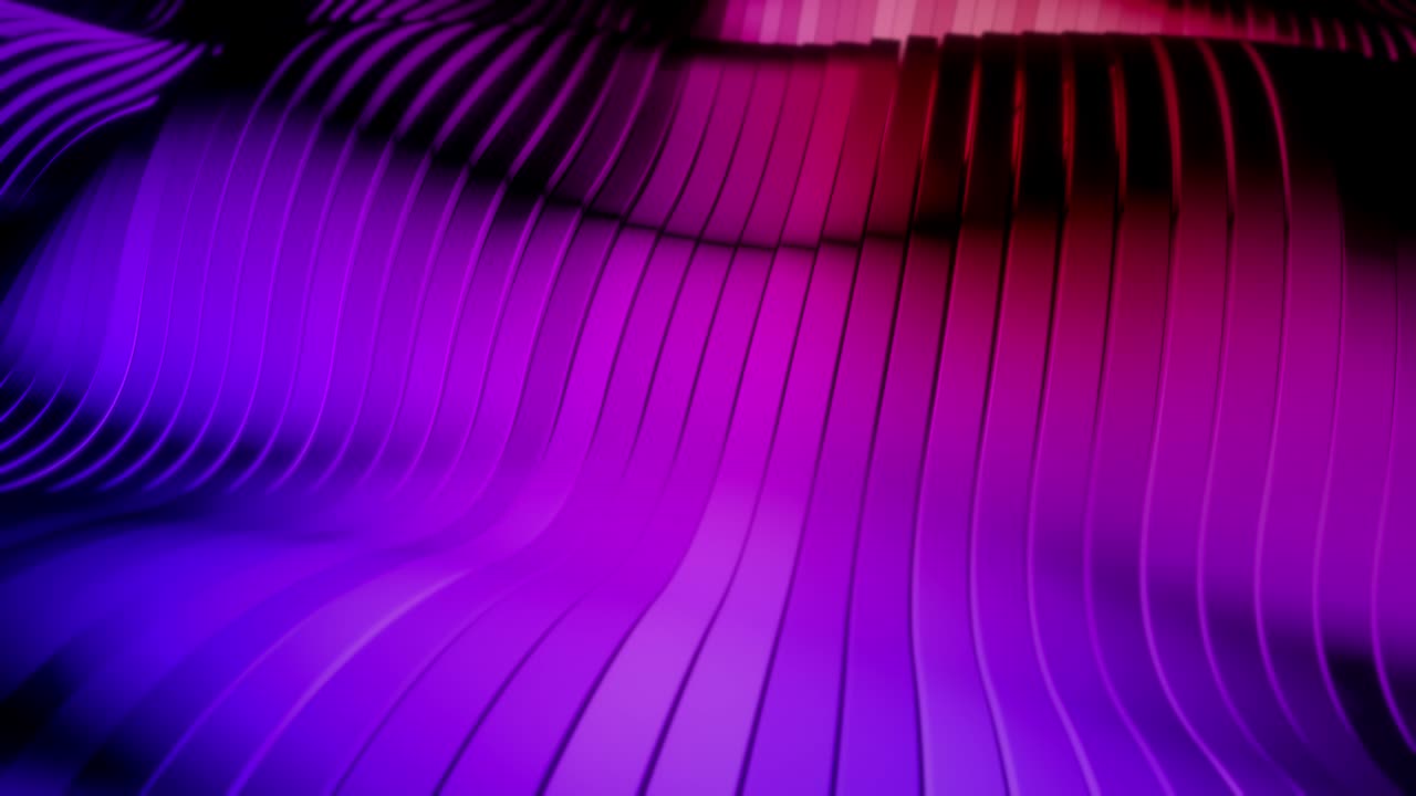 VJ Loop Of A Waving Abstract Purple Landscape Made Of Bands