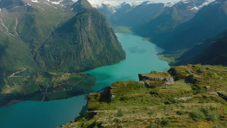 Lake-Oldevatnet-And-Oldevatn-Campground-In-Oldedalen-Valley