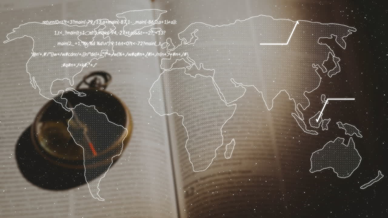 개방 된 책 과 나침반 에 대한 세계 지도