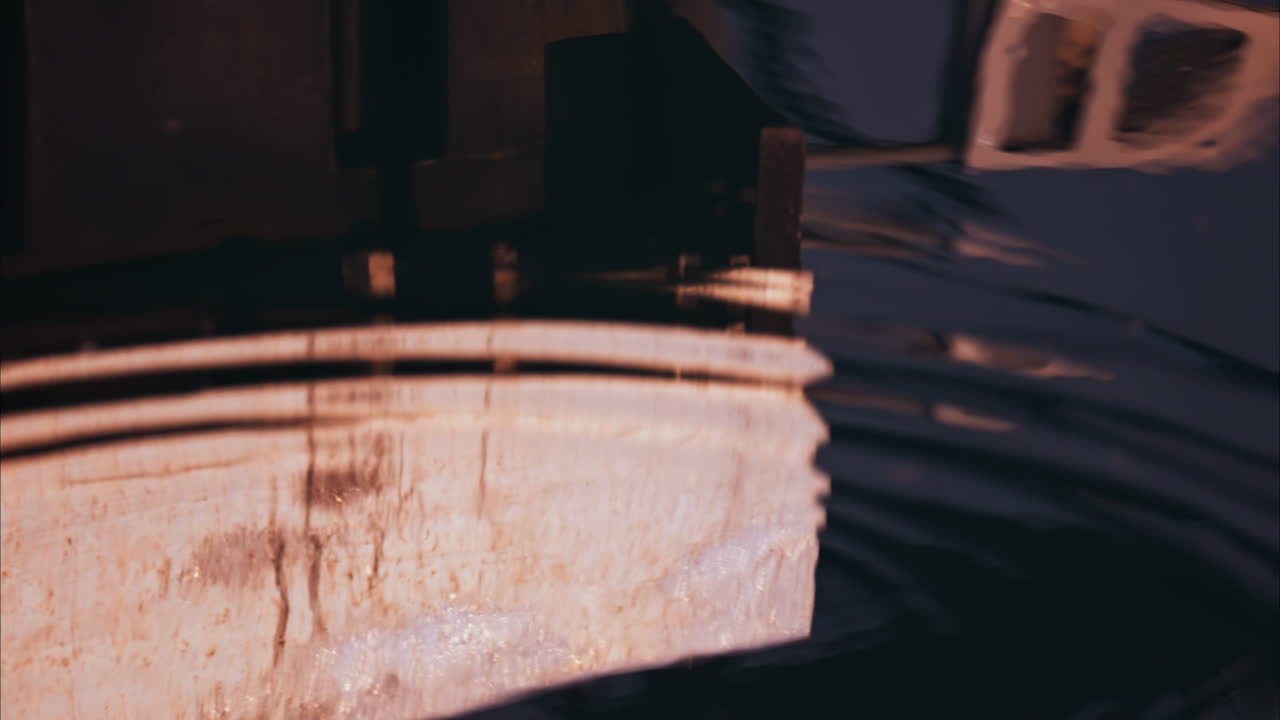 Close up of the reflection of a building on the water