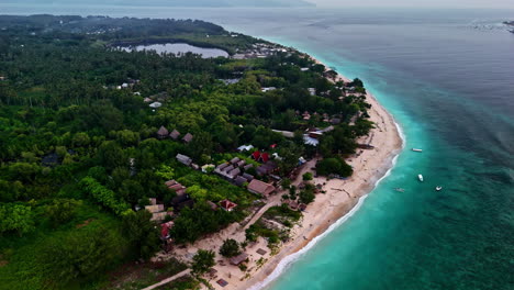 gili meno indonesian tropical island. aerial view