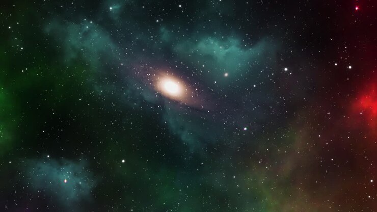toward the center of the galaxy in space