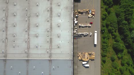 aerial view of goods warehouse