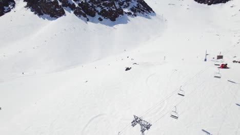 Ski-Lift-Ride-And-Skiing-On-Winter-Ski-Resort-In-Portillo,-Chile