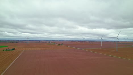 sustainable horizons with wind turbines generating alternative energy in rural landscape