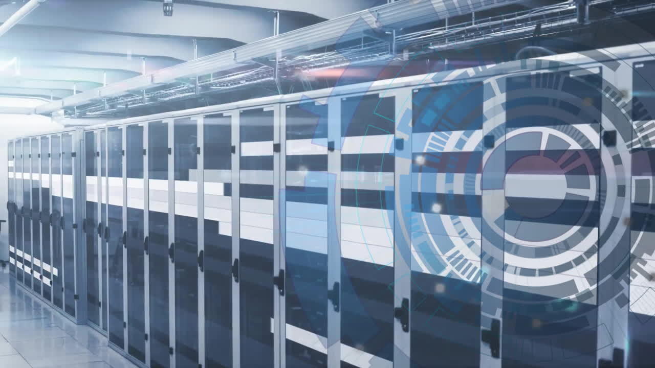 컴퓨터 서버를 통해 데이터 처리를 하는 범위의 애니메이션