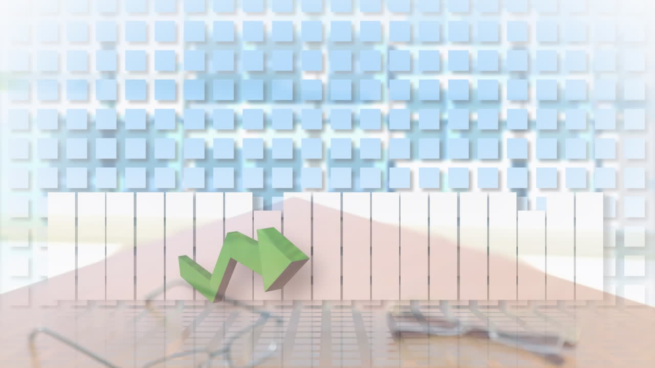 비즈니스맨과 비즈니스맨이 손을 흔드는 중간 섹션에 대한 통계 데이터 처리