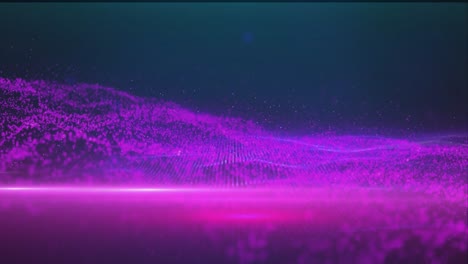 animation of illuminated dots forming waves over black background