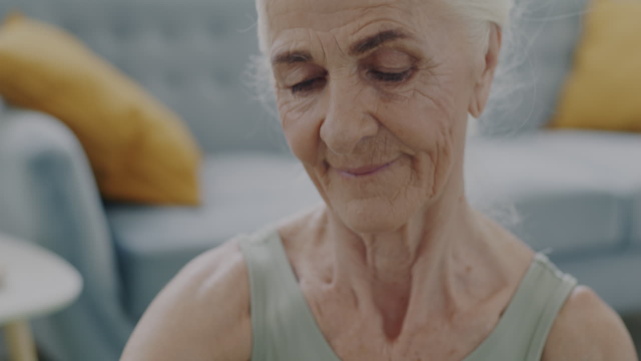 Elderly Woman Relaxing at Home
