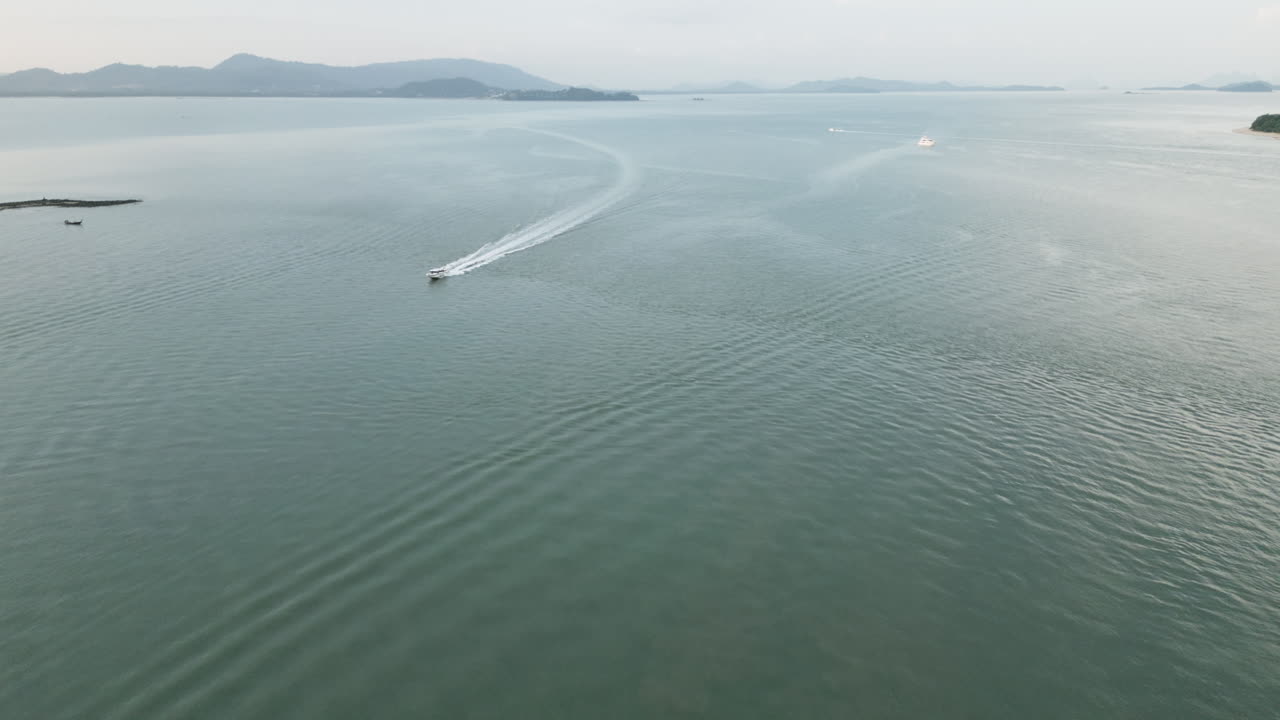 Aerial View of Boats on a Calm Bay