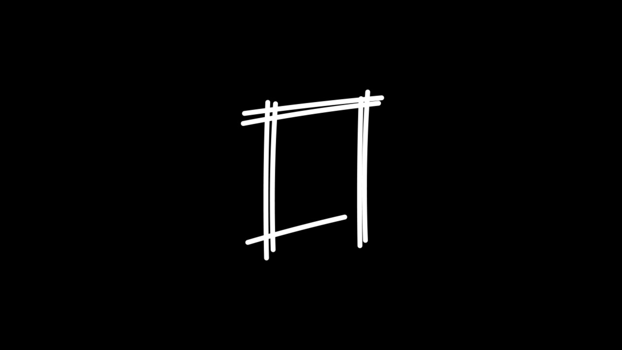 Forme Geometriche Bianche Disegnate a Mano che Appaiono su Sfondo Nero