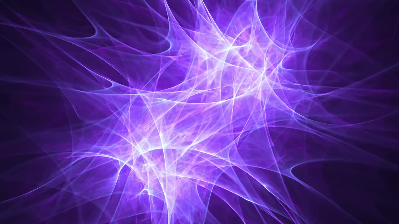 Loop colorato psichedelico con effetto motion blur - ragnatela di bagliori solari viola - caleidoscopio cosmico, sfondo techno trance spirituale