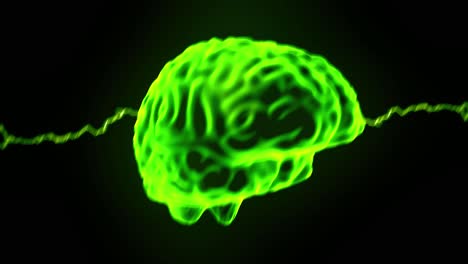 holograma cerebral chispas giratorias relámpago electricidad dolor de cabeza bucle neuronal 4k