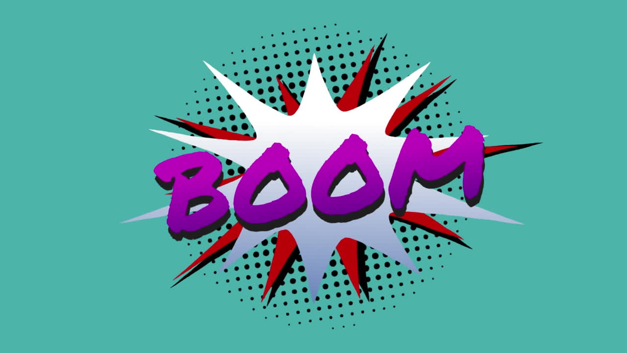 animación de cómic 5 opciones de texto sobre múltiples burbujas de habla cómica con efectos de sonido cómic textos