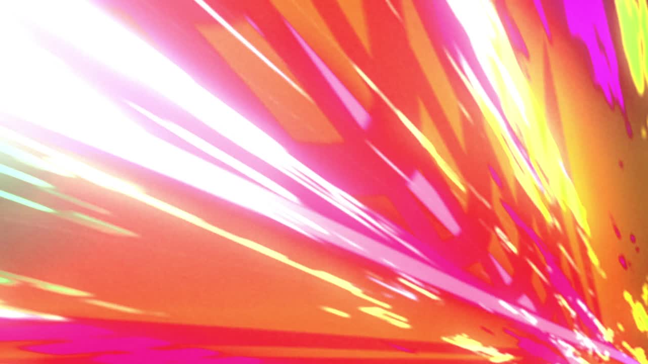 Animation of colourful tunnel moving over black background