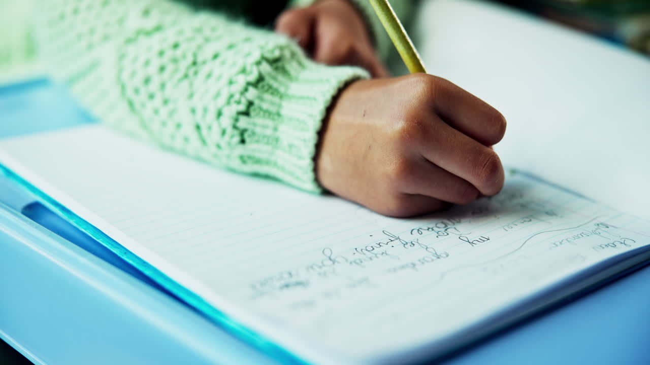 A child writing on paper