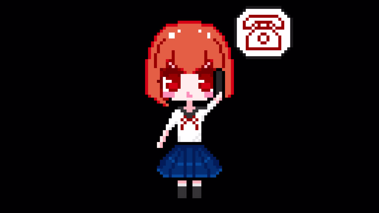 Pixel phone girl short hair Looping animation. 1080p (4).mov