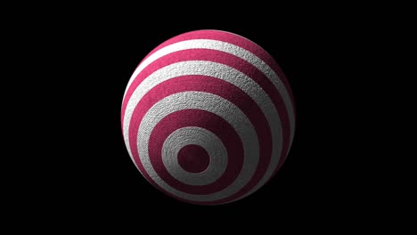 4k 3d realistic synthetic fabrics red and white stripes ball seamless loop animated video isolated alpha channel with quicktime alpha channel prores 4444. effect element for website, presentation