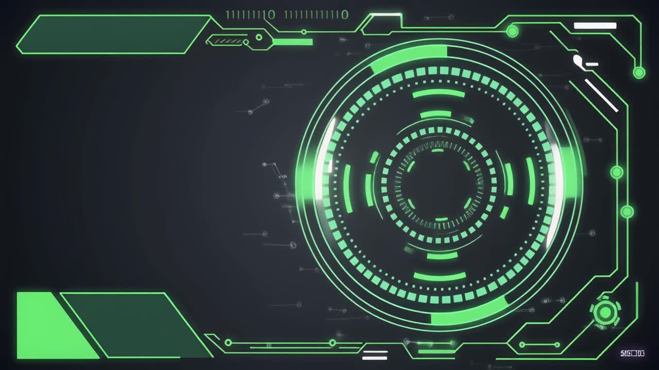 Animated Green Futuristic HUD Digital Interface