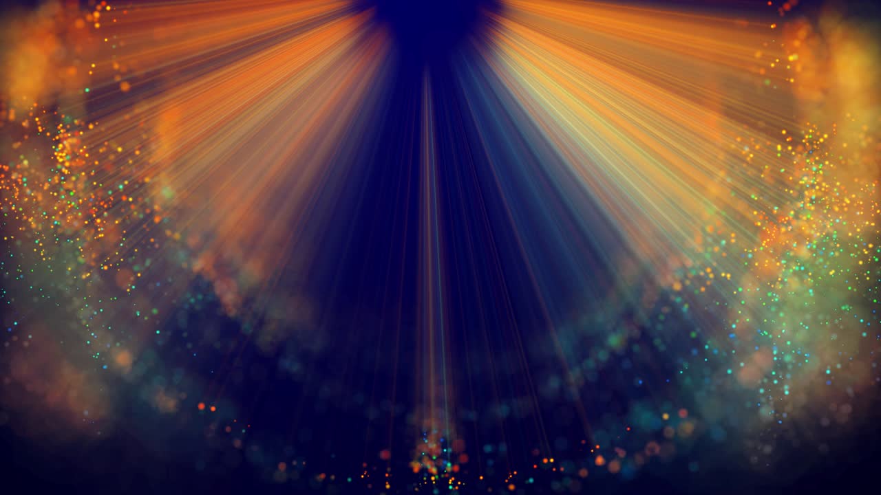Magic multicolored sparkles of light with rays form flickering abstract simple structures like fiber optic or laser show with amazing bokeh for fantastic background in 4k. Luma matte as alpha channel