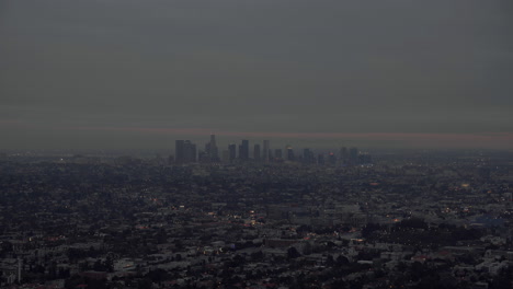 los angeles cityscape, skyline at dusk from griffith park observatory california la ca usa