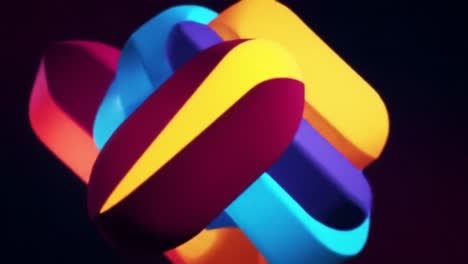 abstract animation featuring colorful geometric shapes intertwined in a dynamic display of light and shadow, creating a visually engaging digital experience