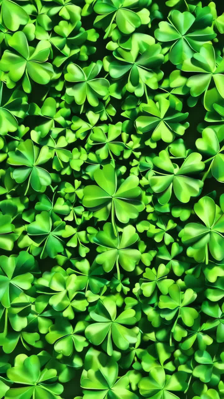 Vibrant Green Clover and Shamrock Background