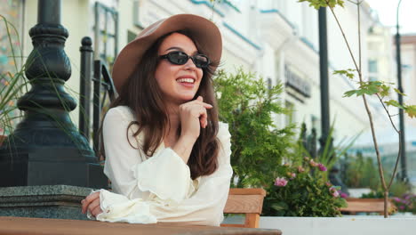 woman enjoying a cafe experience